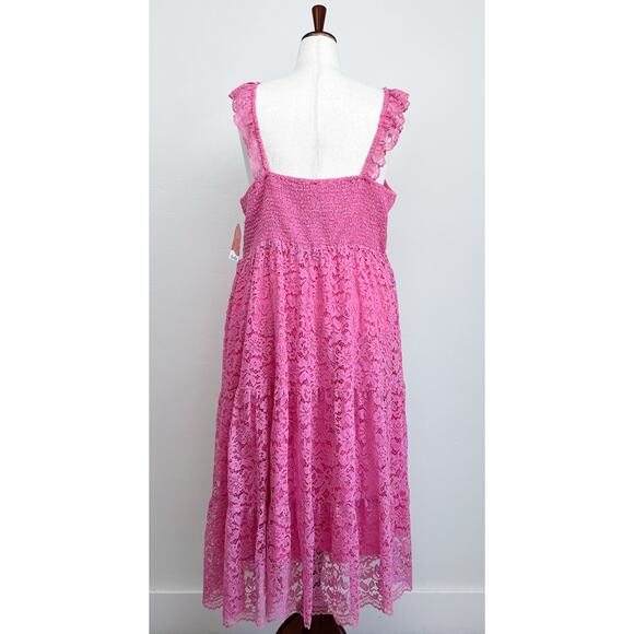 Arula Altar'd State Pink Lace Sleeveless Midi Dress NWT - Picture 9 of 14